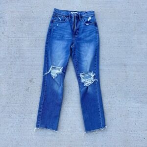 Madewell The‎ Perfect Vintage Straight Leg Jeans Size 27 Tall Frayed Hem